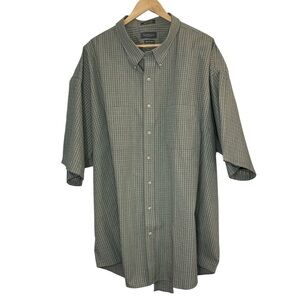 Van Heusen wrinkle free green check short sleeve button up